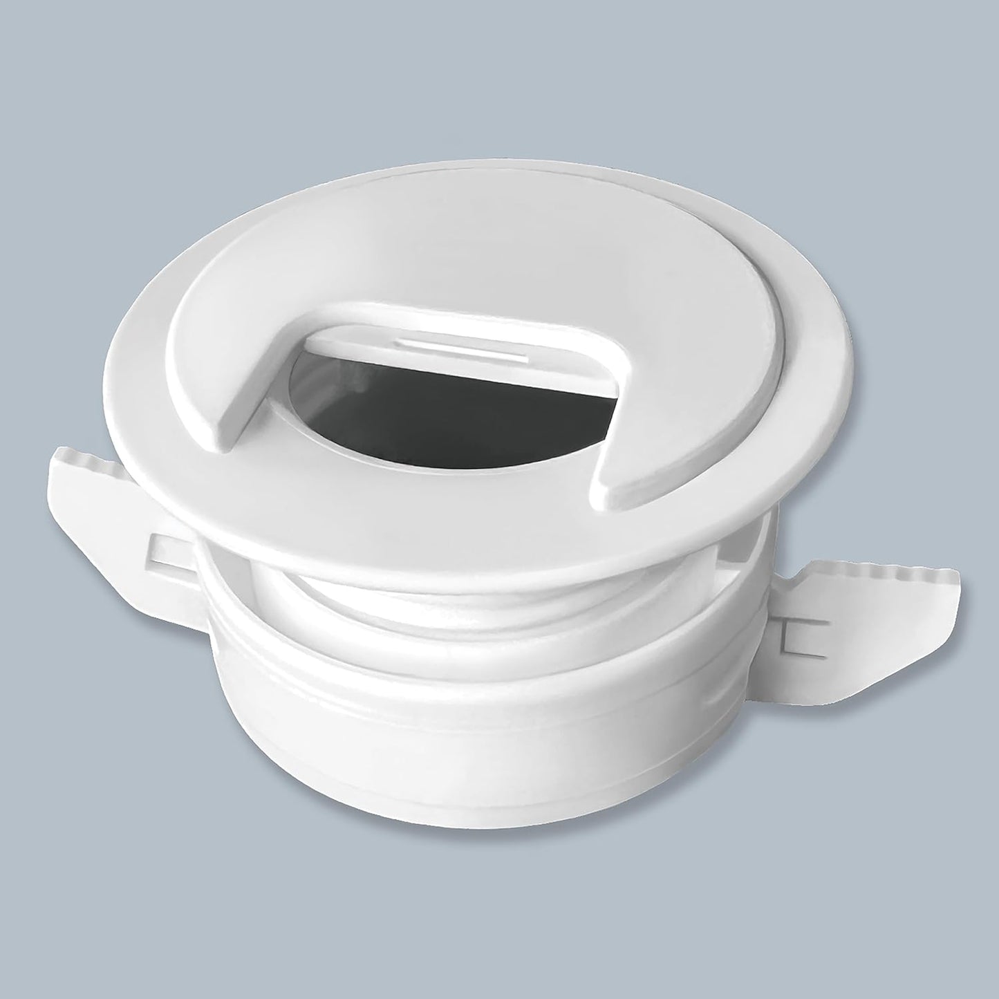 (1-Pack White) Cable, Wire & Cord Management - Self Locking Grommet with Cover for Walls, Ceilings, Desks, Used for All Surfaces 3/8” to 1” Thick, Made in USA