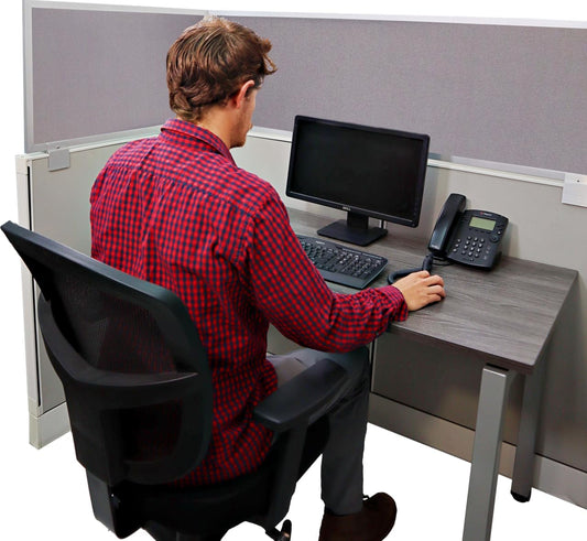 OBEX Acoustical Cubicle Privacy Screen Extender Desk Panel & Office Divider, Add Separation & Block Noise, 12" x 42", Slate